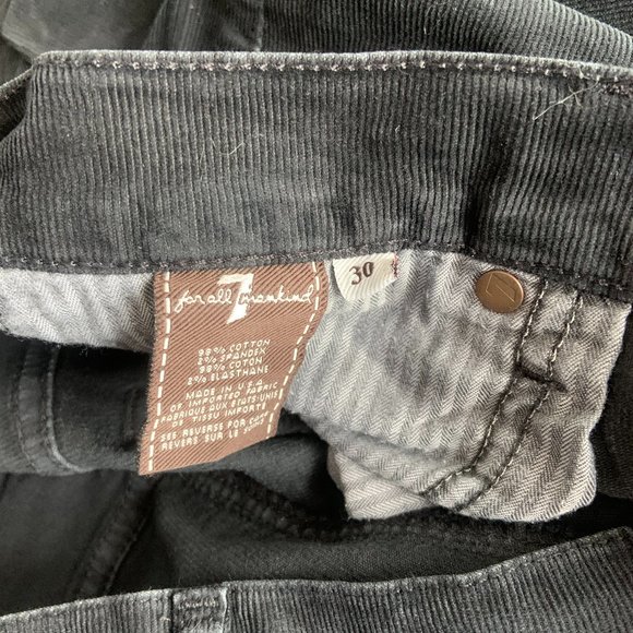 7 FOR ALL MANKIND black corduroy bootcut jeans 30 - Picture 3 of 5
